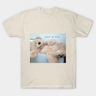 Clean up time! Large teddy bear  in a small toy box T-Shirt